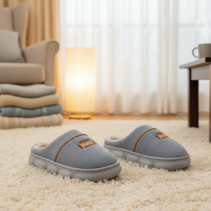 Papuci de casa pufosi A-812gri [4]