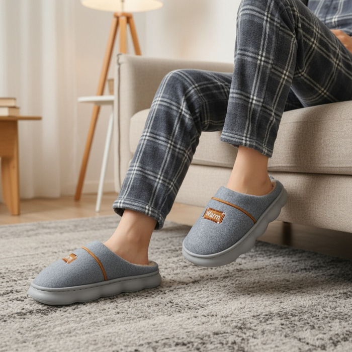 Papuci de casa pufosi A-812gri [10]