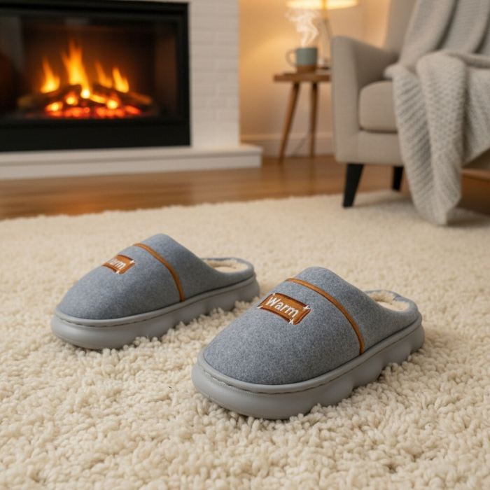 Papuci de casa pufosi A-812gri [5]