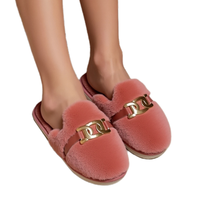 Papuci de casa pufosi A-648roz [2]