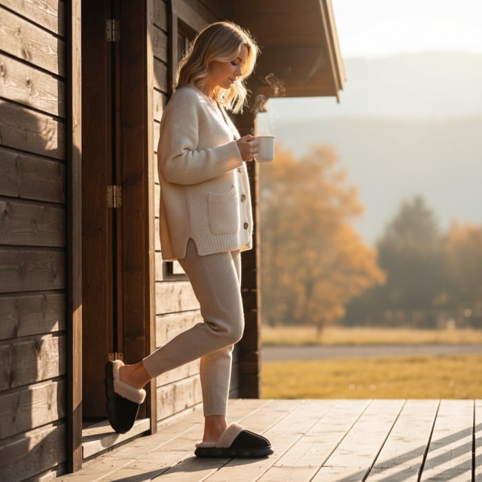 Papuci de casa pufosi A-816negru [10]