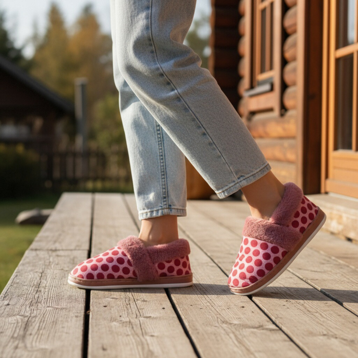 Papuci de casa pufosi L605roz [1]