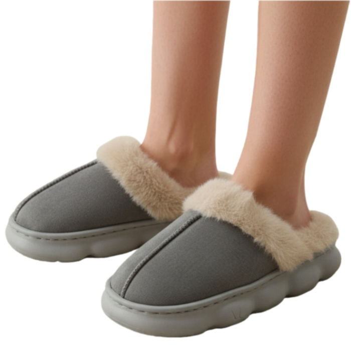 Papuci de casa pufosi A-816gri [2]