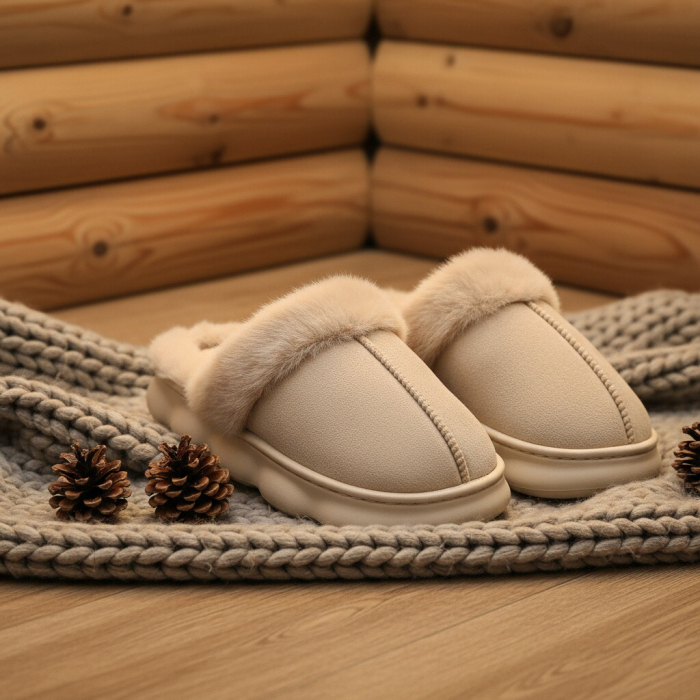 Papuci de casa pufosi A-816bej [12]