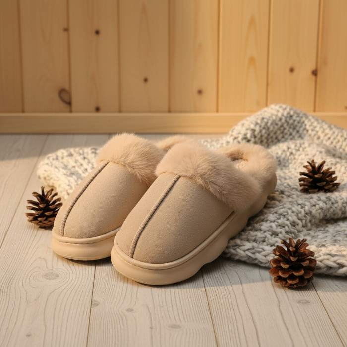 Papuci de casa pufosi A-816bej [14]