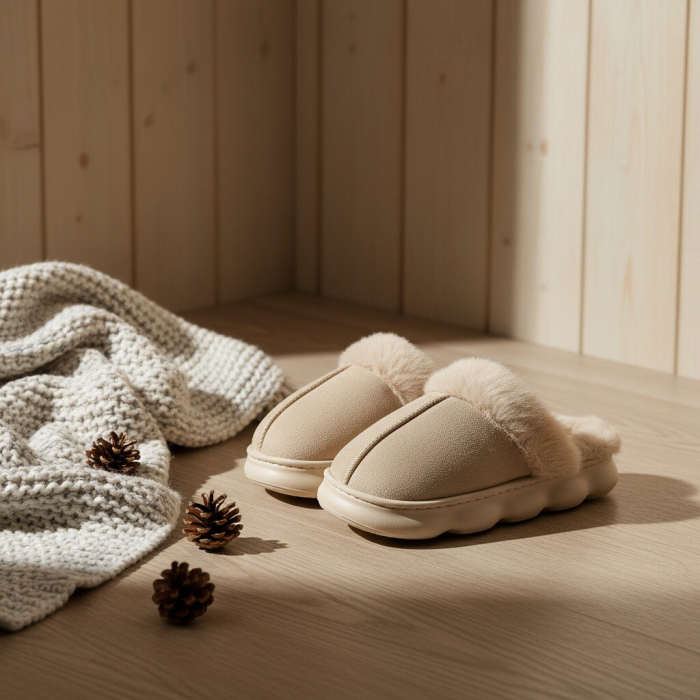 Papuci de casa pufosi A-816bej [11]