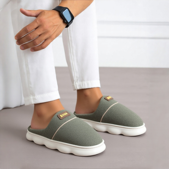 Papuci de casa pufosi A-840verde [4]