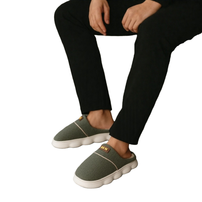 Papuci de casa pufosi A-840verde [2]