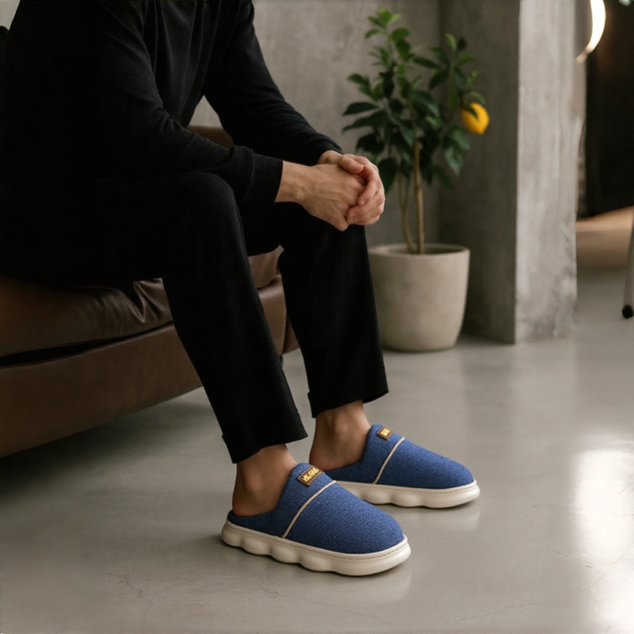 Papuci de casa pufosi A-840bleumarin [2]