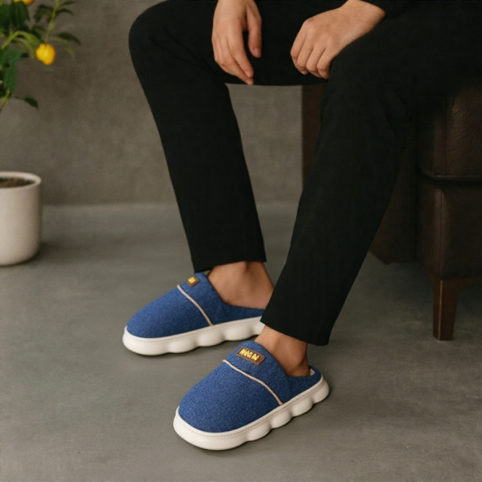 Papuci de casa pufosi A-840bleumarin [1]