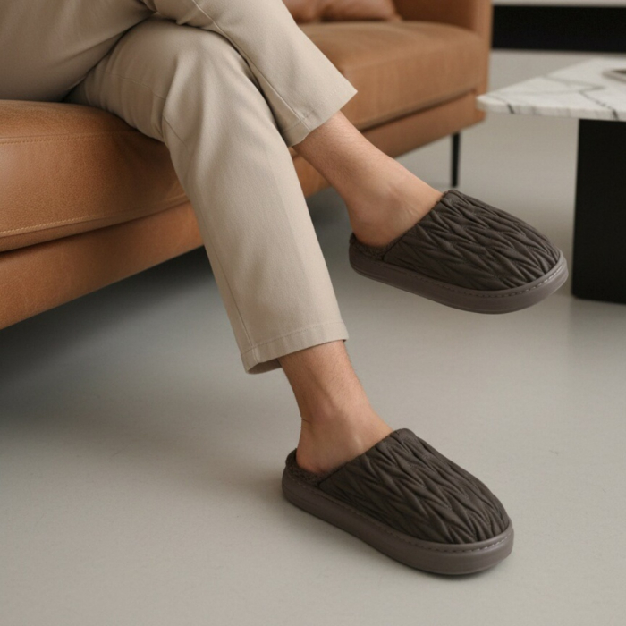 Papuci de casa pufosi D365gri [5]