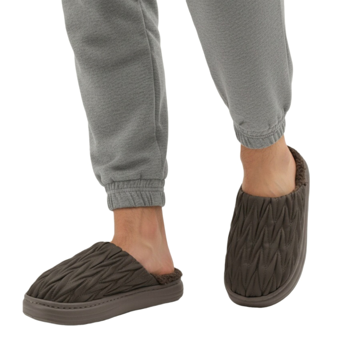 Papuci de casa pufosi D365gri [2]