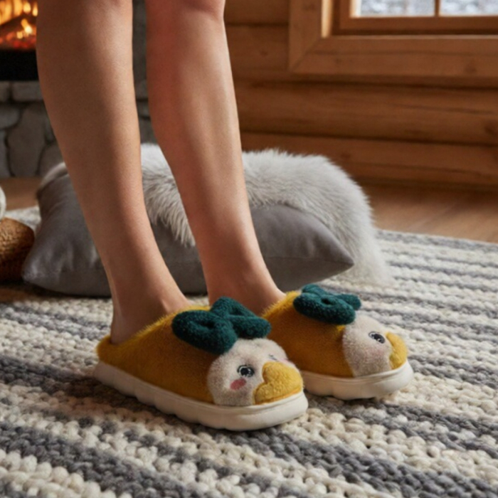 Papuci de casa pufosi F-23galben [6]