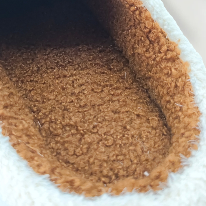 Papuci de casa pufosi F-23bej [4]