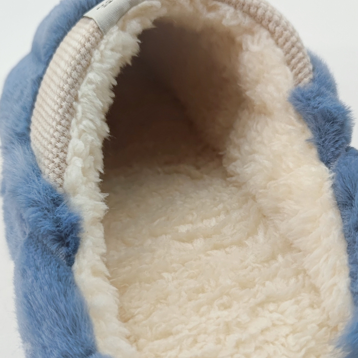 Papuci de casa pufosi D308albastru [6]