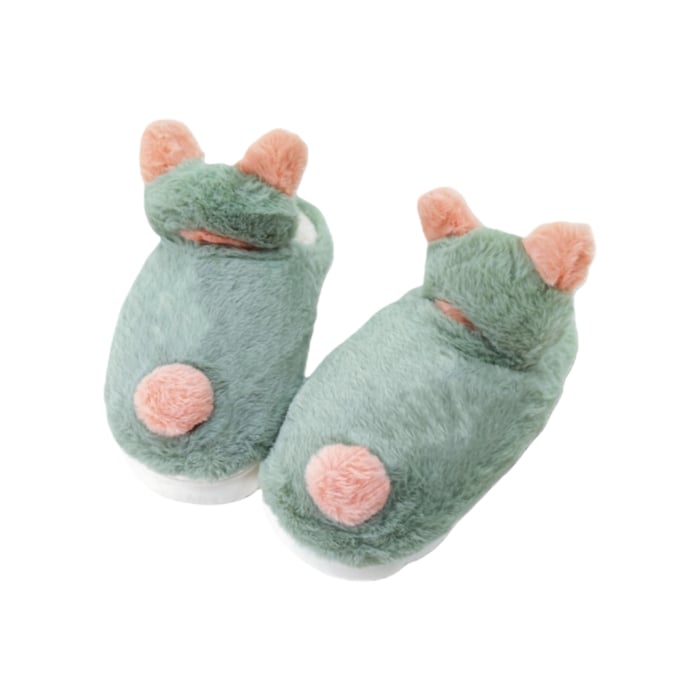 Papuci de casa pufosi F-7verde [1]