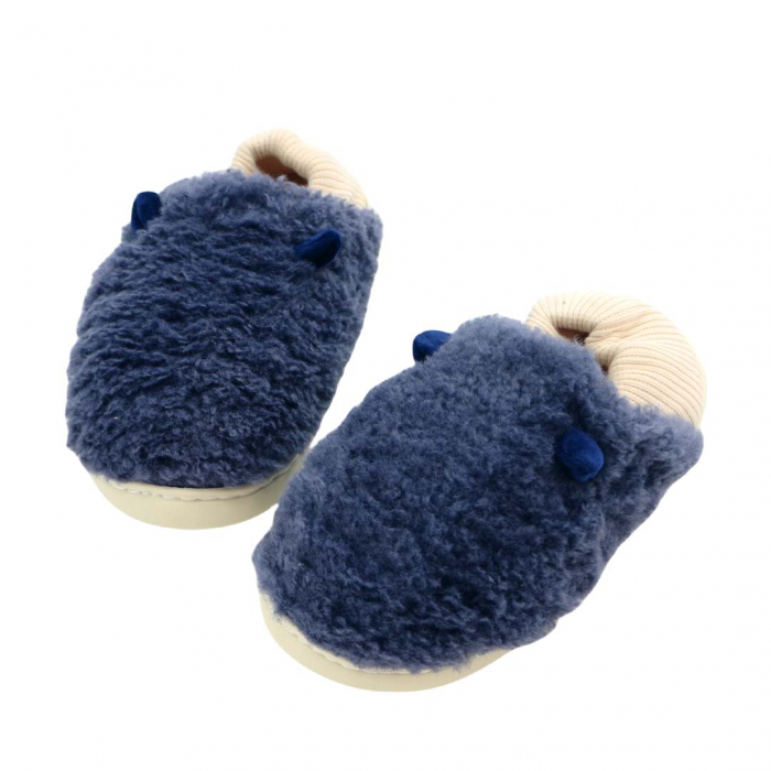 Papuci de casa pufosi H46bleumarin [5]