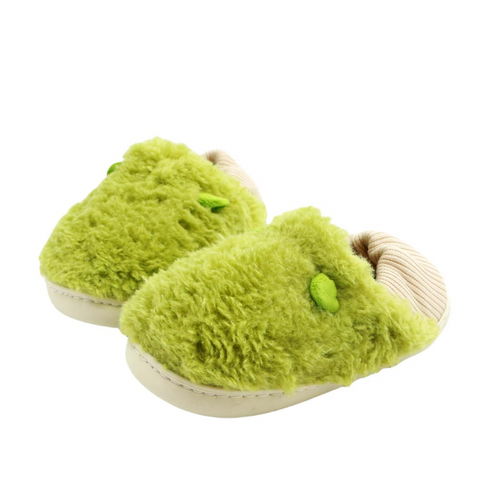 Papuci de casa pufosi H46verde [8]