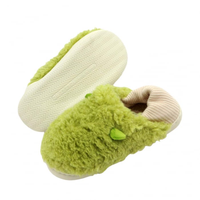 Papuci de casa pufosi H46verde [5]