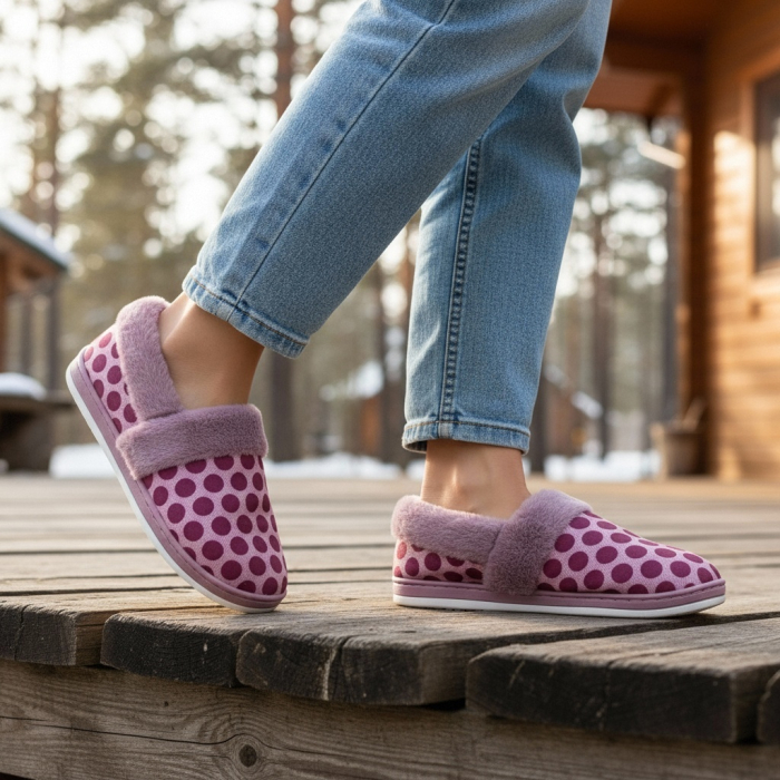 Papuci de casa pufosi L605mov [4]