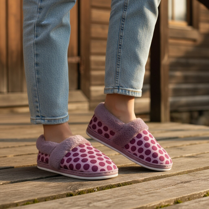 Papuci de casa pufosi L605mov [5]