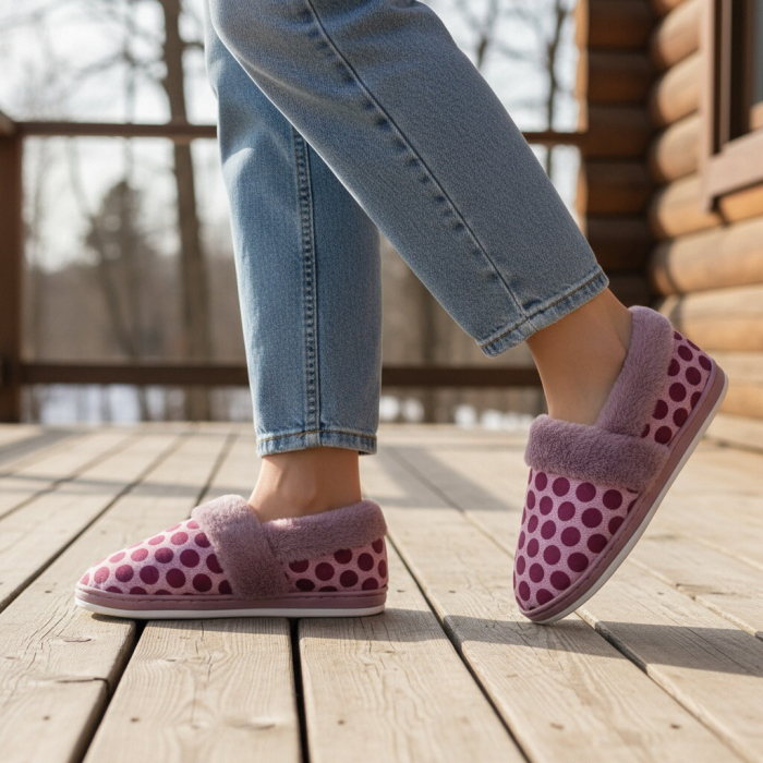 Papuci de casa pufosi L605mov [6]