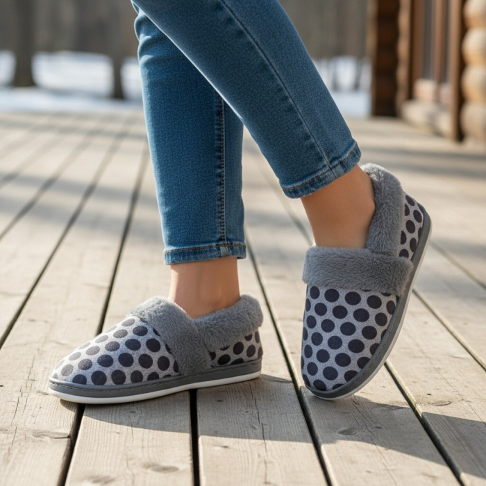 Papuci de casa pufosi L605gri [1]