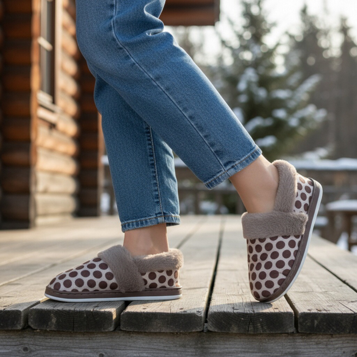 Papuci de casa pufosi L605maro [1]