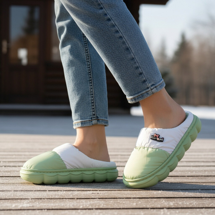 Papuci de casa pufosi L666verde [1]