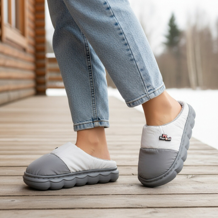 Papuci de casa pufosi L666gri [1]