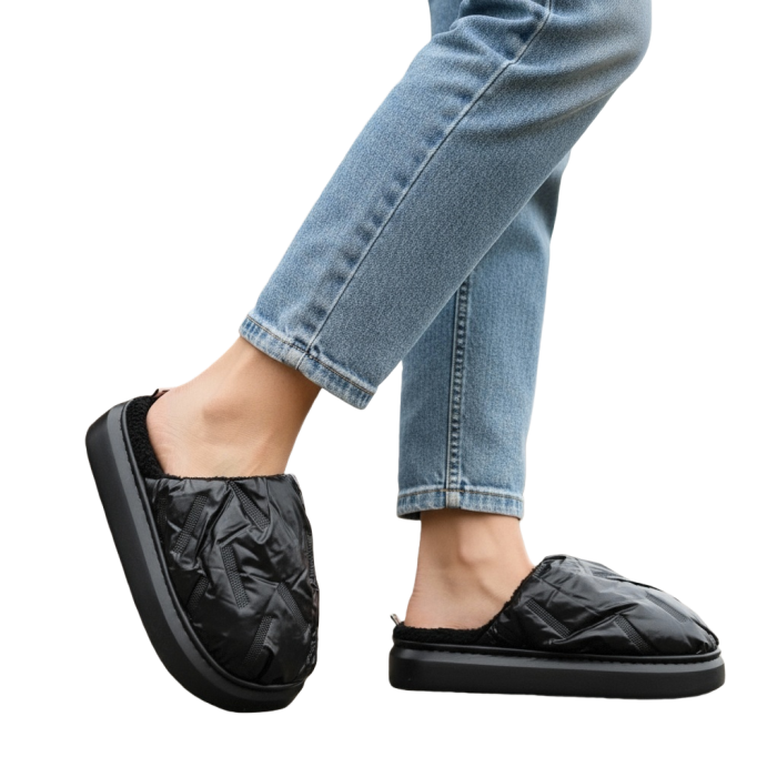 Papuci de casa pufosi L673negru [2]