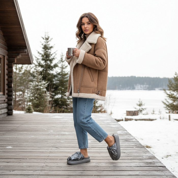 Papuci de casa pufosi L673gri [6]