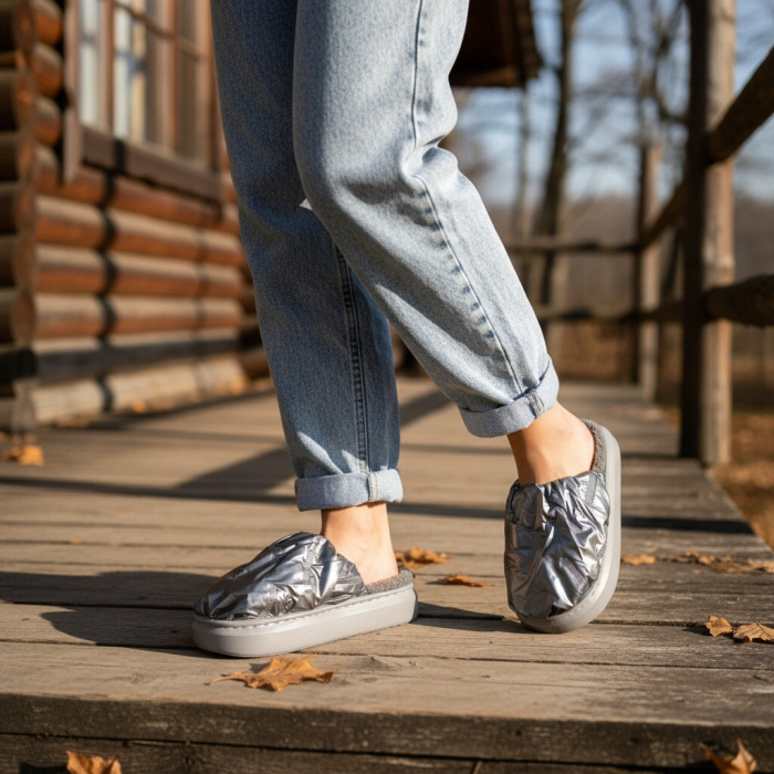 Papuci de casa pufosi L673gri [5]