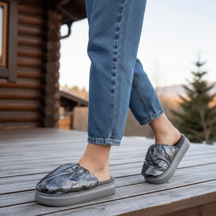 Papuci de casa pufosi L673gri [4]