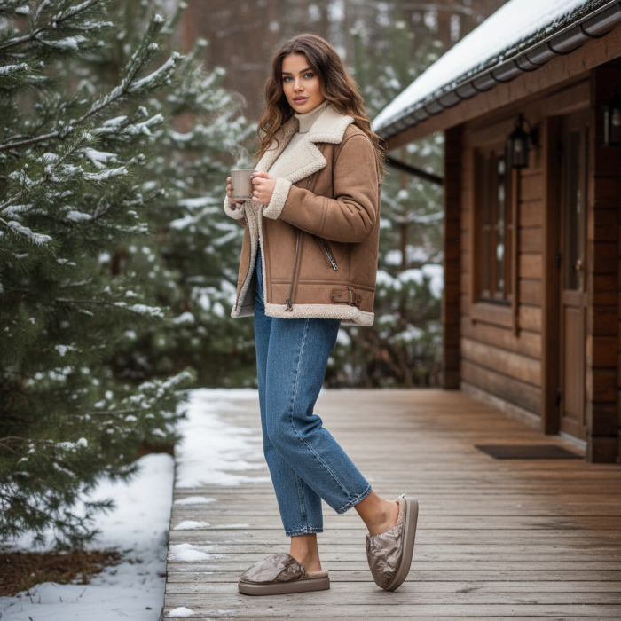 Papuci de casa pufosi L673maro [5]