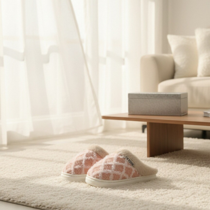 Papuci de casa pufosi L711roz [5]