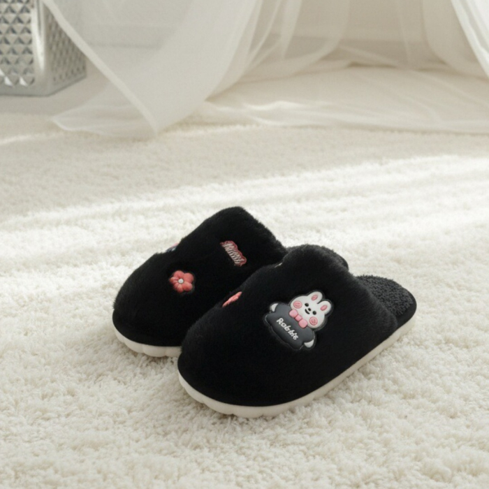 Papuci de casa pufosi L689negru [4]