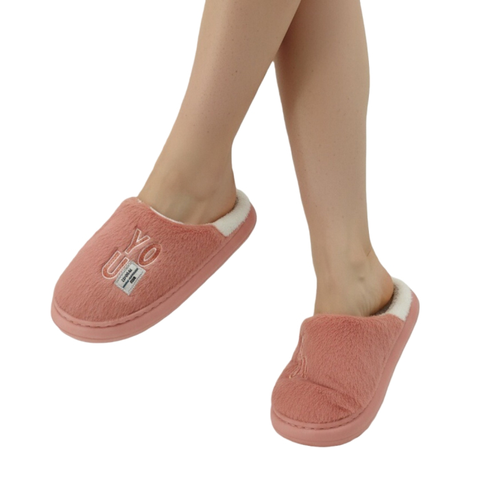 Papuci de casa pufosi L707roz inchis [2]
