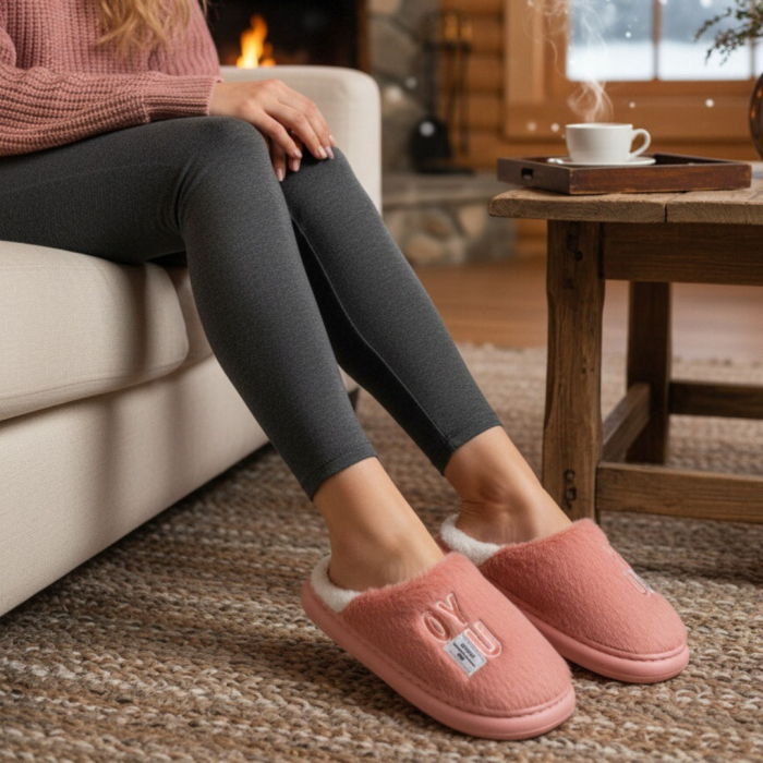 Papuci de casa pufosi L707roz inchis [5]