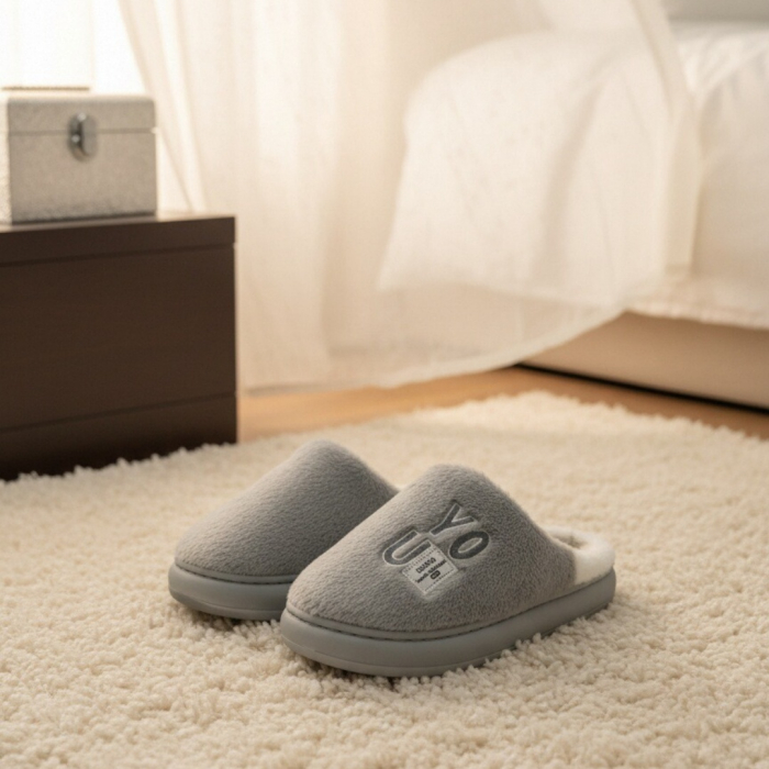 Papuci de casa pufosi L707gri [6]