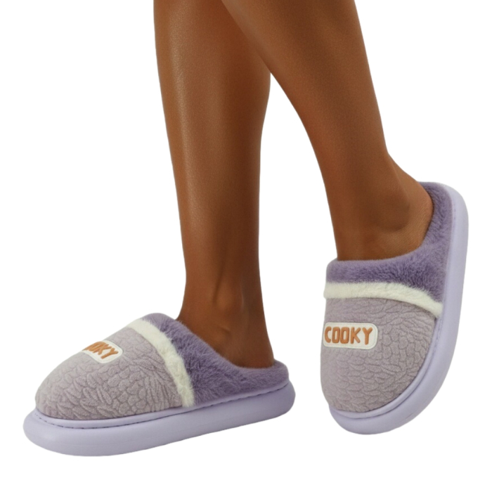 Papuci de casa pufosi L709mov [2]