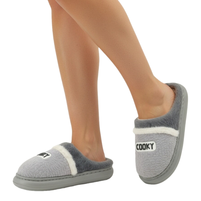 Papuci de casa pufosi L709gri [2]