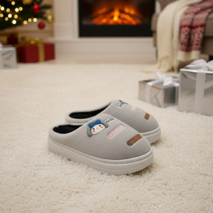 Papuci de casa pufosi L715gri [4]