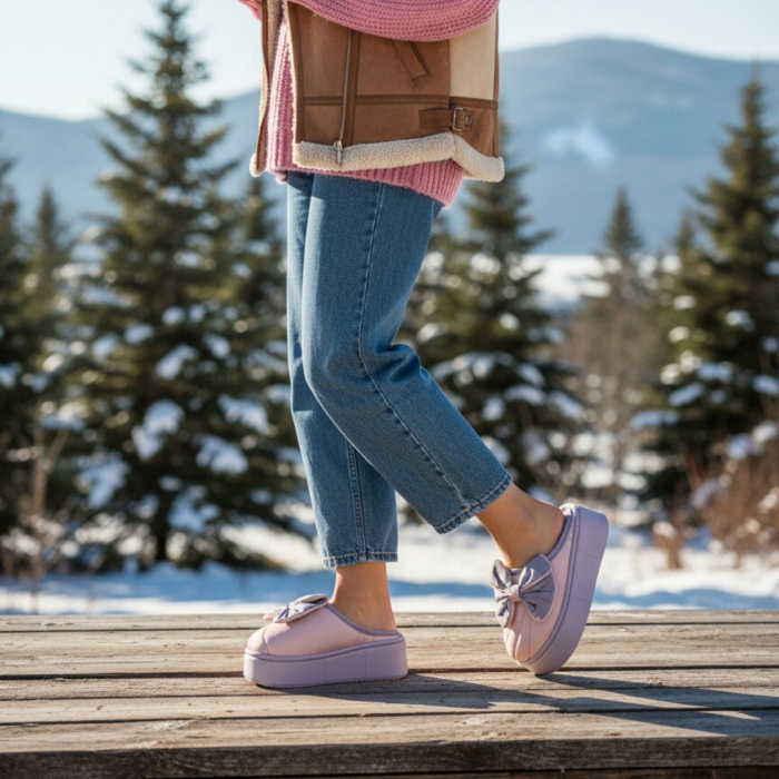 Papuci de casa pufosi L723roz [5]