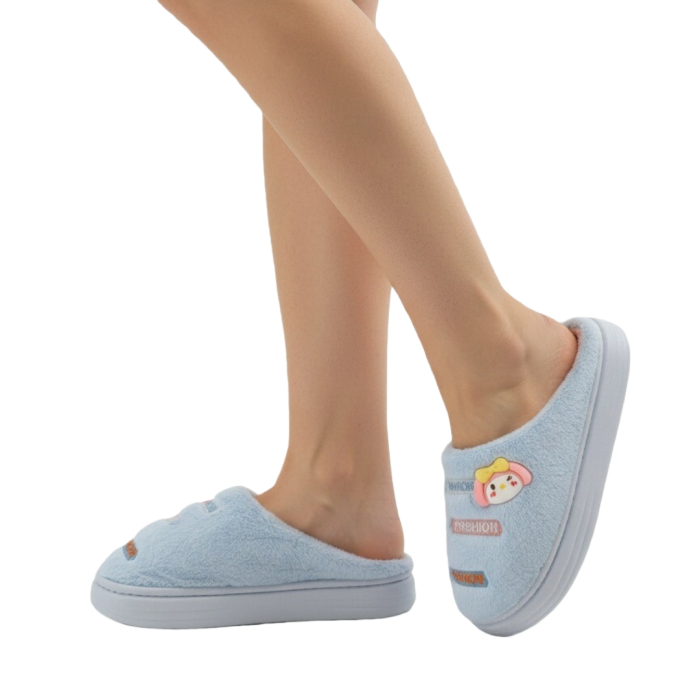 Papuci de casa pufosi L715albastru [2]