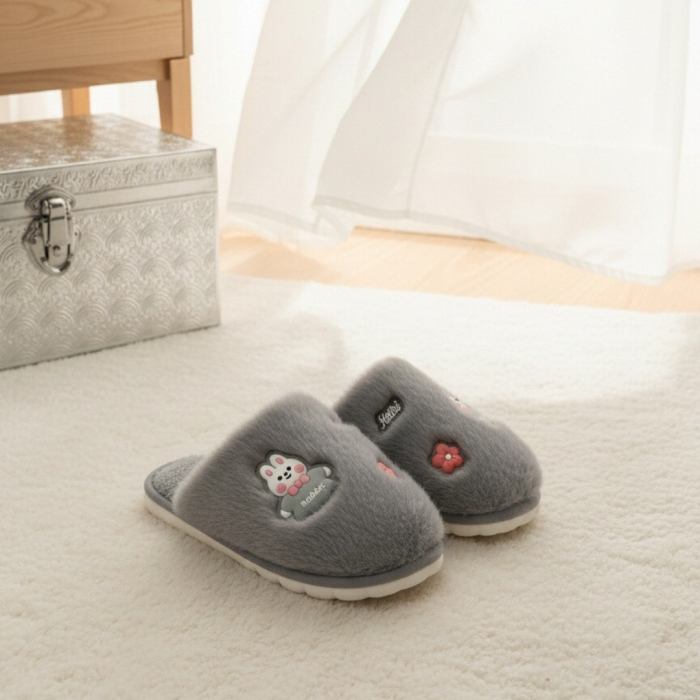 Papuci de casa pufosi L689gri [6]