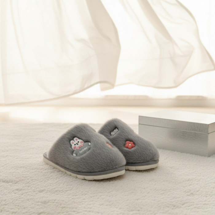 Papuci de casa pufosi L689gri [4]