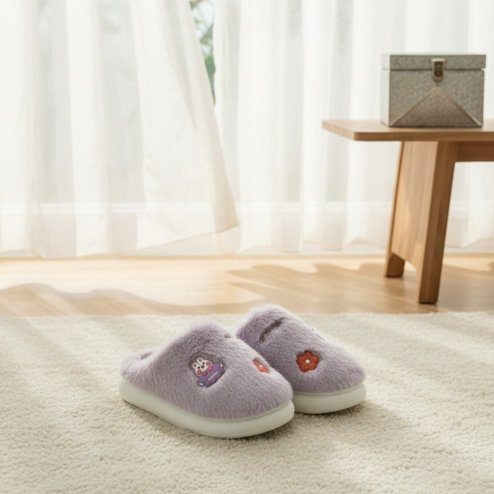 Papuci de casa pufosi L721mov [5]