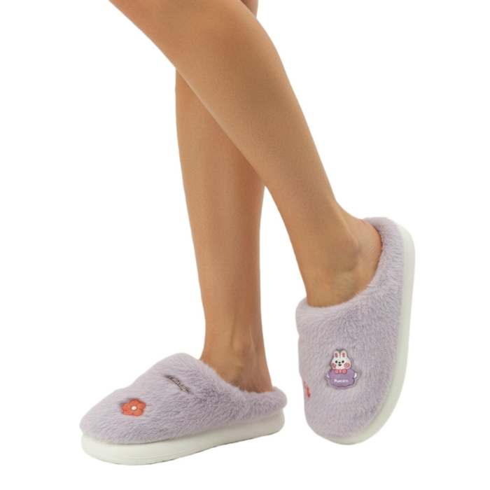 Papuci de casa pufosi L721mov [2]