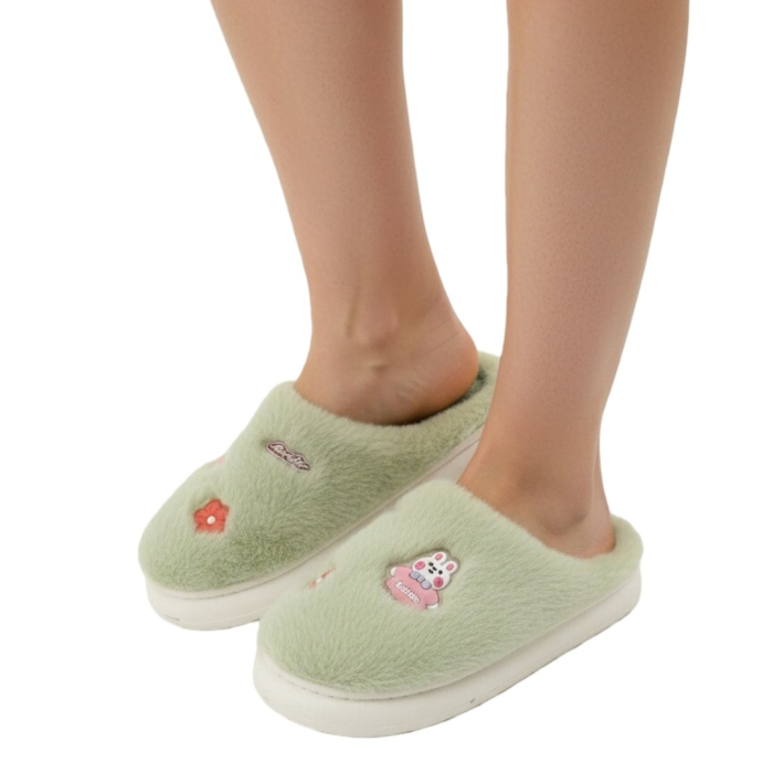 Papuci de casa pufosi L721verde [2]